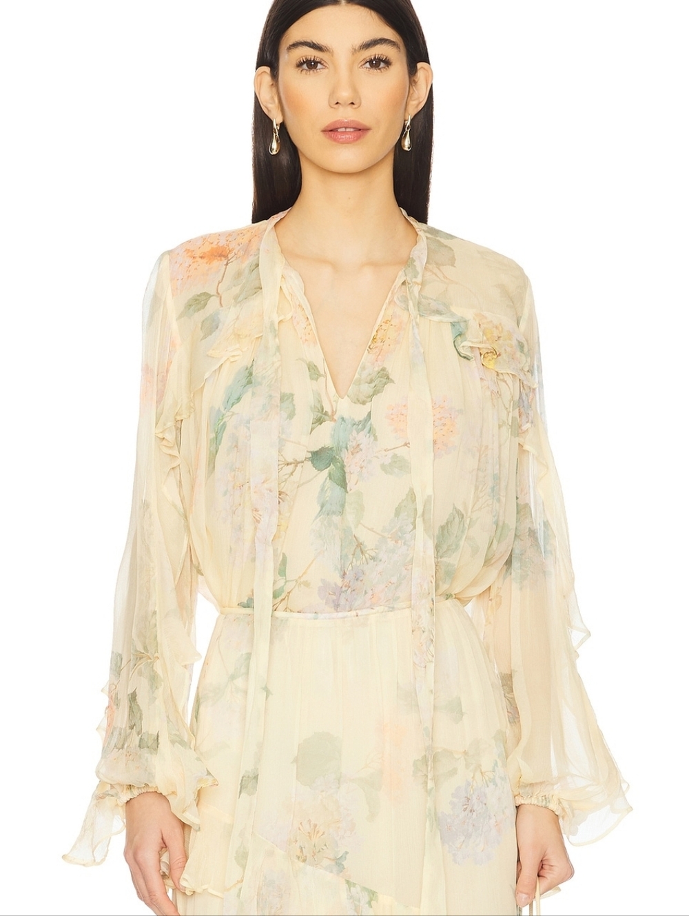 Zimmermann Pleated Floral Blouse